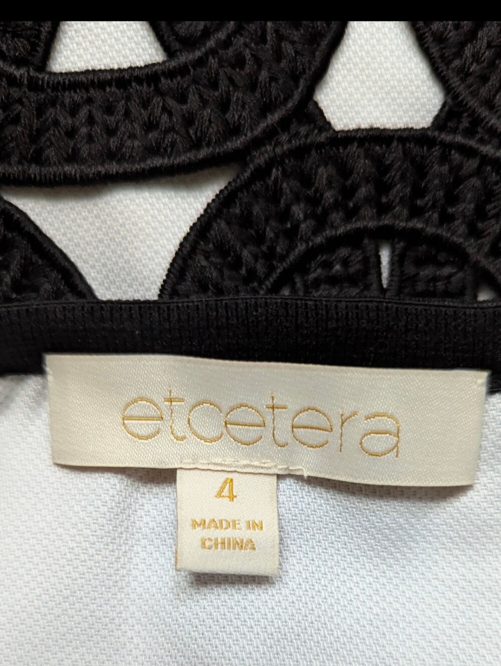 NWT Etcetera Ravel Black Embroidered Loop Overlay Pencil Skirt Size 4 - Picture 9 of 10